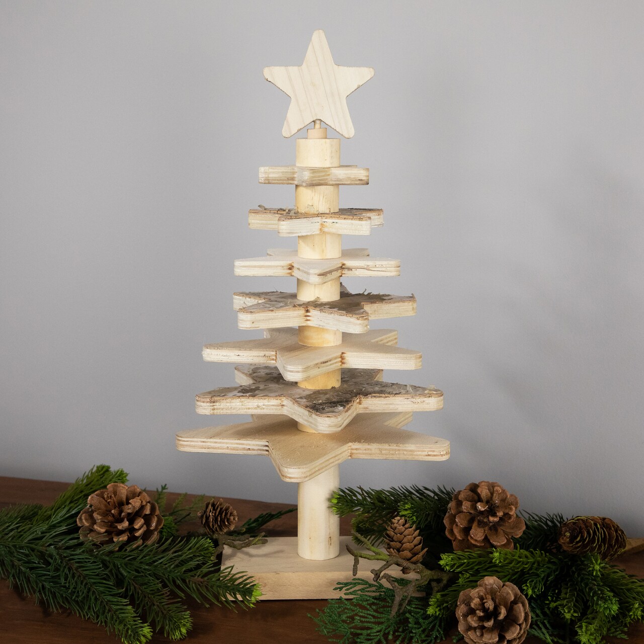 Northlight Star Cut-Outs Wooden Tree Christmas Decoration - 16"